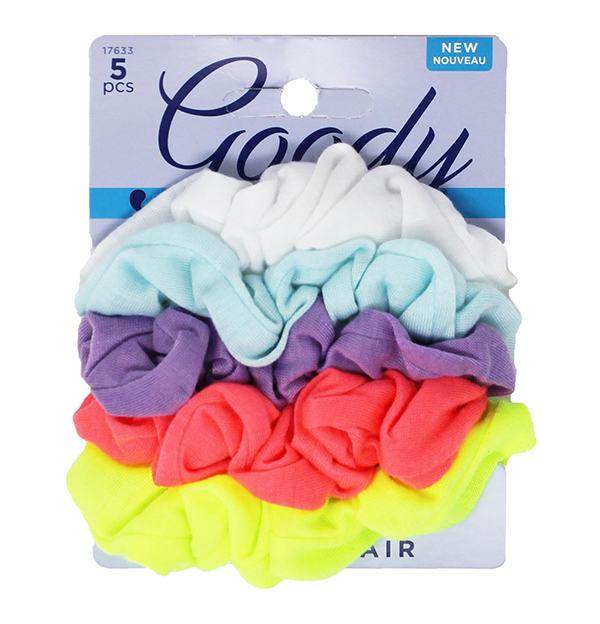 Goody Ouchless Neon Cotton Scrunchies for Medium Hair, 5 CT UPC UPC 041457176337